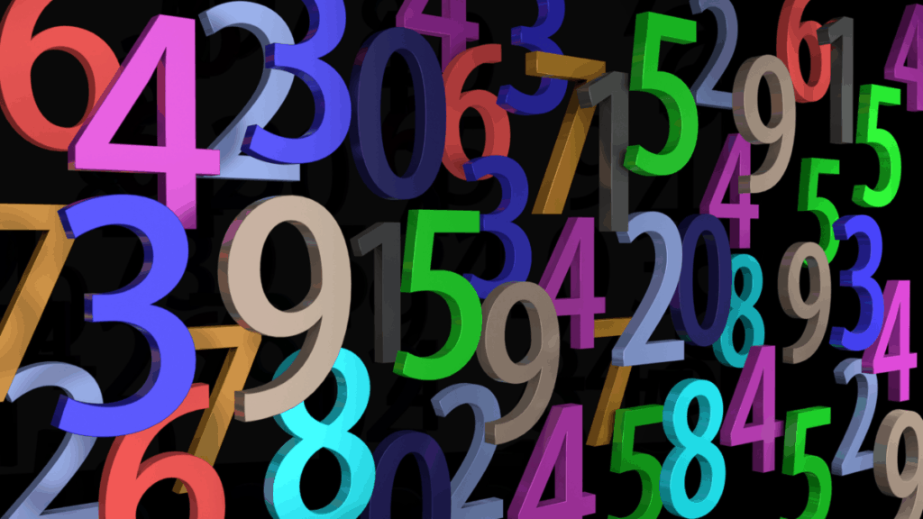 A lot of colorful numbers are displayed on a black background
