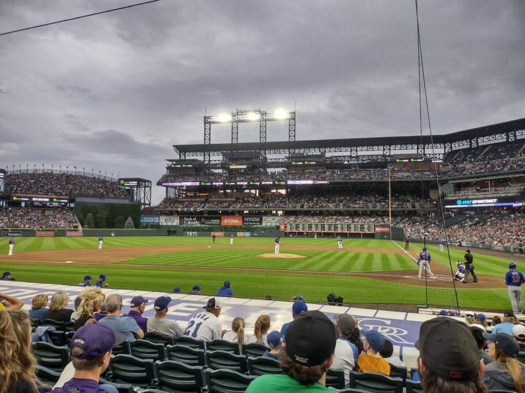 Colorado Rockies and Chicago Cubs playing at Coors Field in 2021