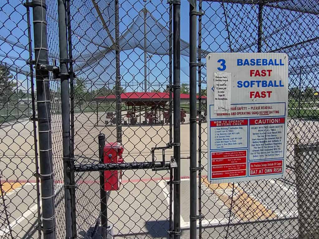 Outside view of cage number 3 at Pioneer Park in Commerce City, Co