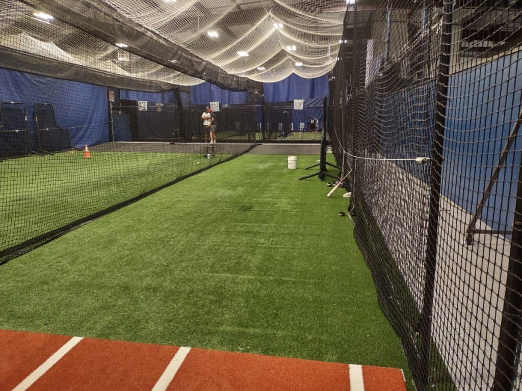 Inside hitting tunnel at Slammers Baseball South in Englewood, Co
