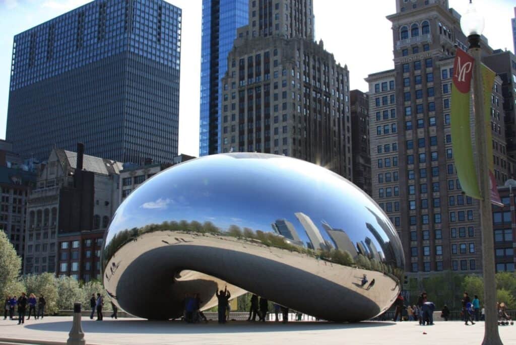 Cloud Gate, or "The Bean", located in Chicago, IL